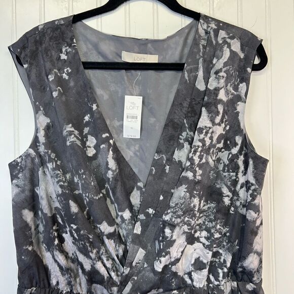 Nwt Size 16 Ann Taylor LOFT Gray Casual Fit & Flare Dress - Picture 14 of 15